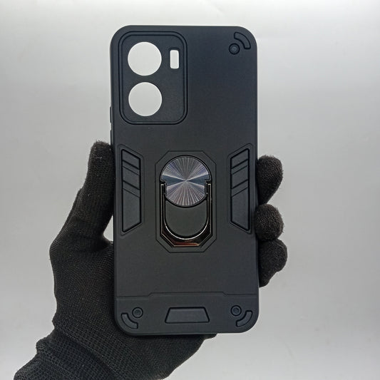 Vivo Y16 Hard PC Case: Shockproof Slim Cover with Ring Holder