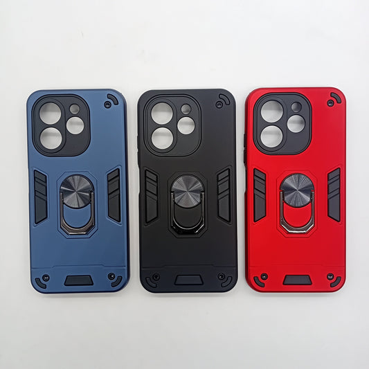 Tecno Spark 30 Hard PC Case w/ Ring Holder, Shockproof Slim Cover
