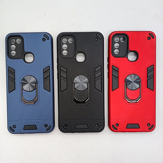Infinix Smart 5 Hard PC Case: Shockproof Slim Cover with Ring Holder