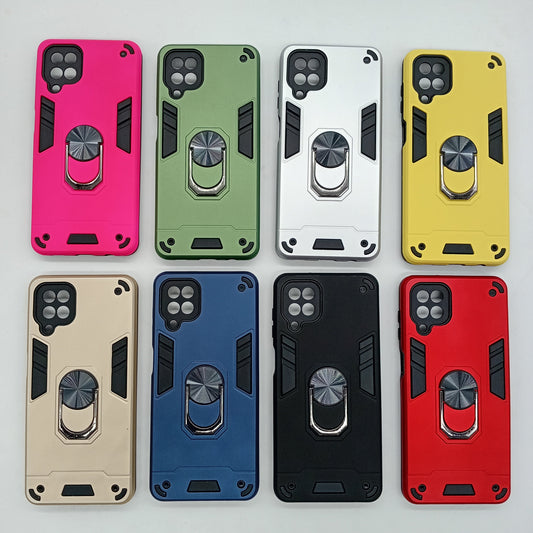 Samsung A12 Hard PC Case with Ring Holder, Shockproof Slim Cover
