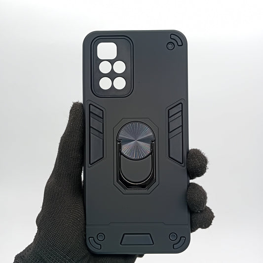 Redmi 10 Shockproof Hard PC Case with Ring Holder Kickstand