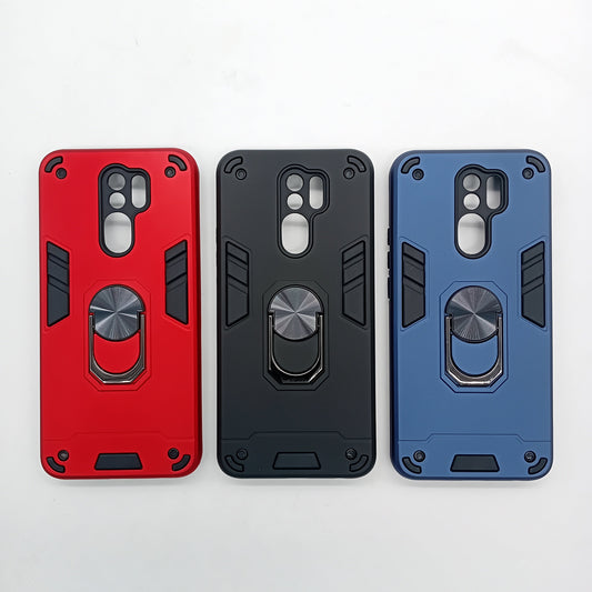 Redmi 9 Hard PC Shockproof Case with Ring Holder Slim Cover