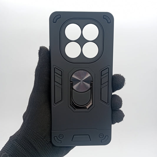 Redmi Note 14 Pro Hard PC Shockproof Case with Ring Holder, Slim Cover