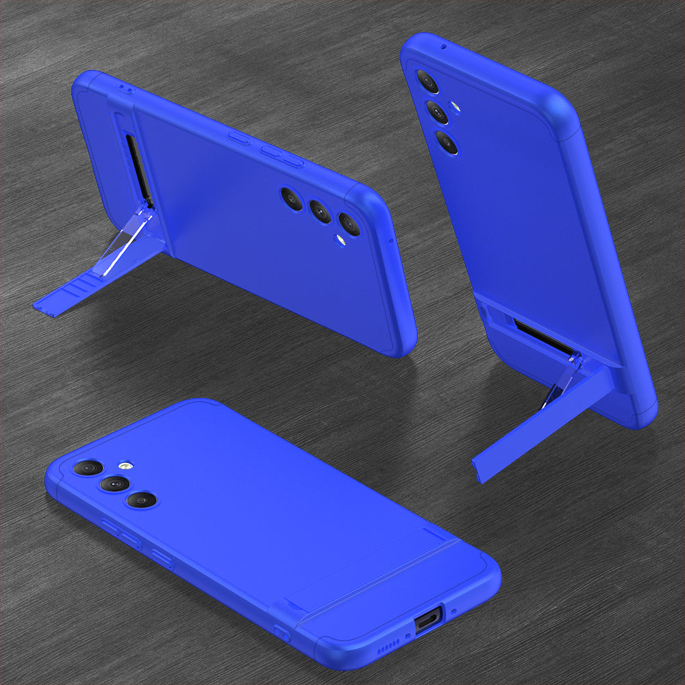 LEEKA Samsung A34 Full 3in1 Cover 360º Shockproof Armor Hard Matte PC Case with Stand