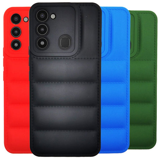 Puffer Case Jacket Cushion Back Cover for Techno SPARK 8C
