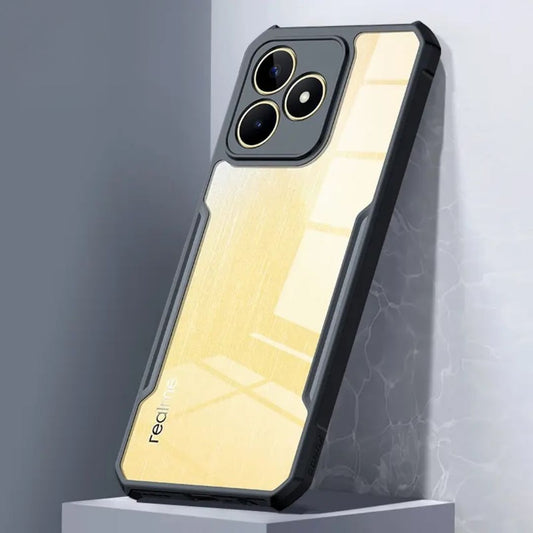 iPaky Realme C63 Shockproof Matte Black Border Camera lens Protection back cover Case