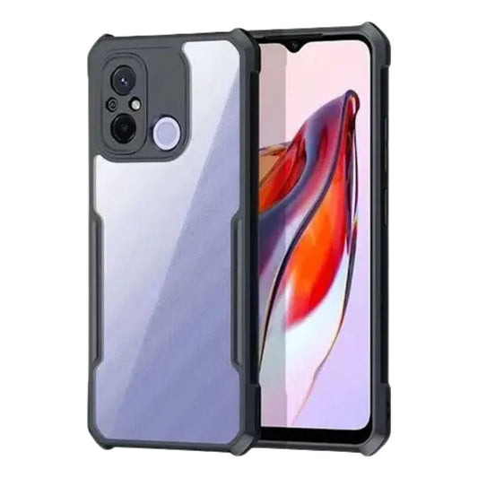 iPaky Redmi 12C Shockproof Matte Black Border Camera lens Protection back cover Case