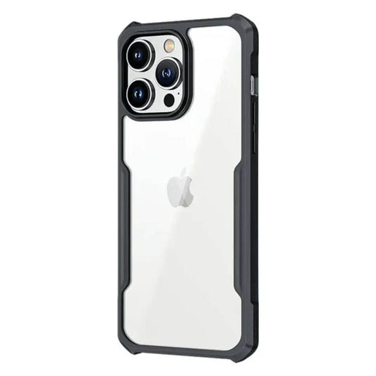 iPaky iPhone 16 Pro Shockproof Matte Black Border Camera lens Protection back cover Case
