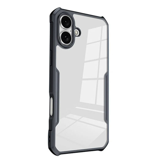 iPaky iPhone 16 Shockproof Matte Black Border Camera lens Protection back cover Case