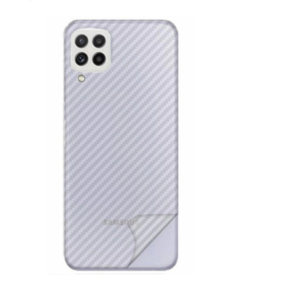 Combo Pack of Tempered Glass Screen Protector, Carbon Fiber Back Sticker, Camera lens Clear Glass Bundel for Samsung A22 4G