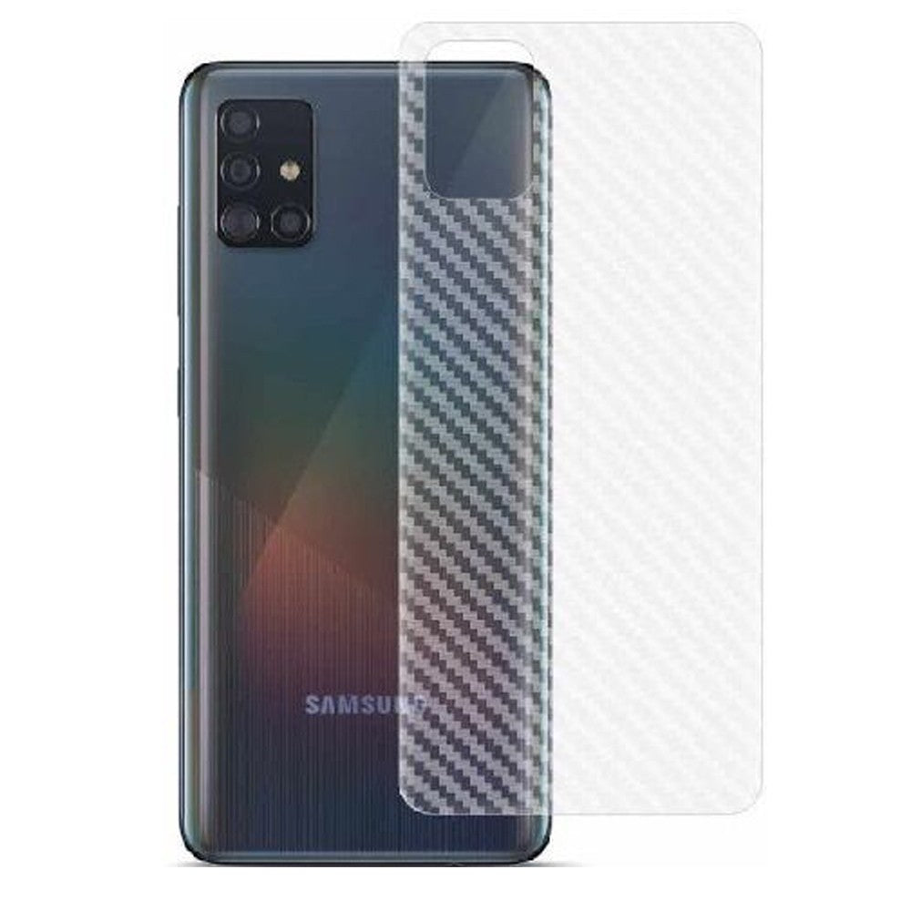 Combo Pack of Tempered Glass Screen Protector, Carbon Fiber Back Sticker, Camera lens Clear Glass Bundel for Samsung A52 4G