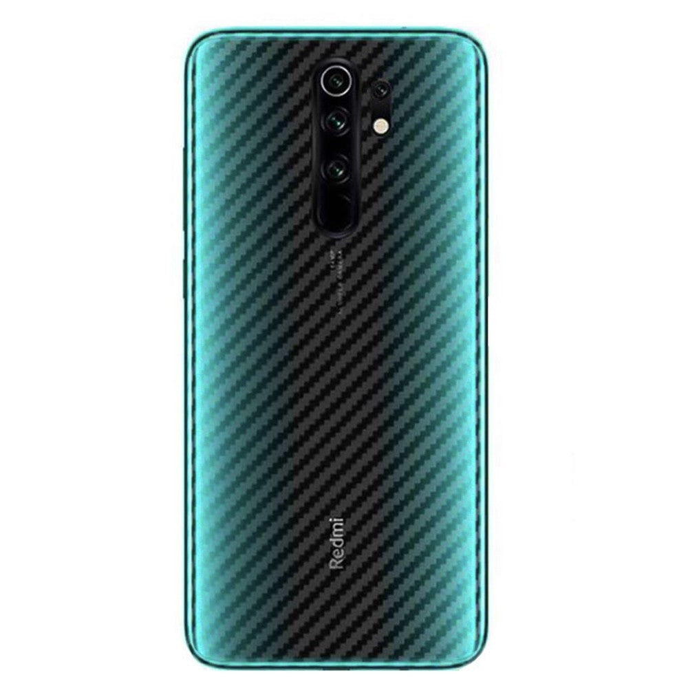 Combo Pack of Tempered Glass Screen Protector, Carbon Fiber Back Sticker, Camera lens Clear Glass Bundel for Redmi 9