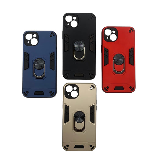 iPhone 15 Plus Hard PC Shockproof Case with Ring Holder - Slim Back Cover
