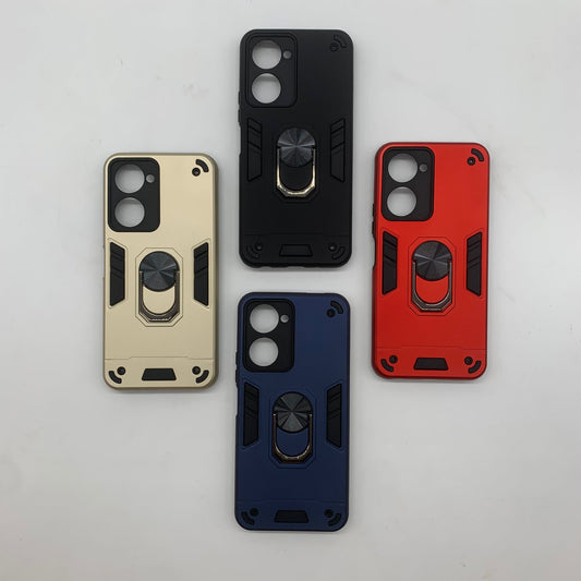Vivo Y03 Hard PC Shockproof Case with Ring Holder - Slim Back Cover
