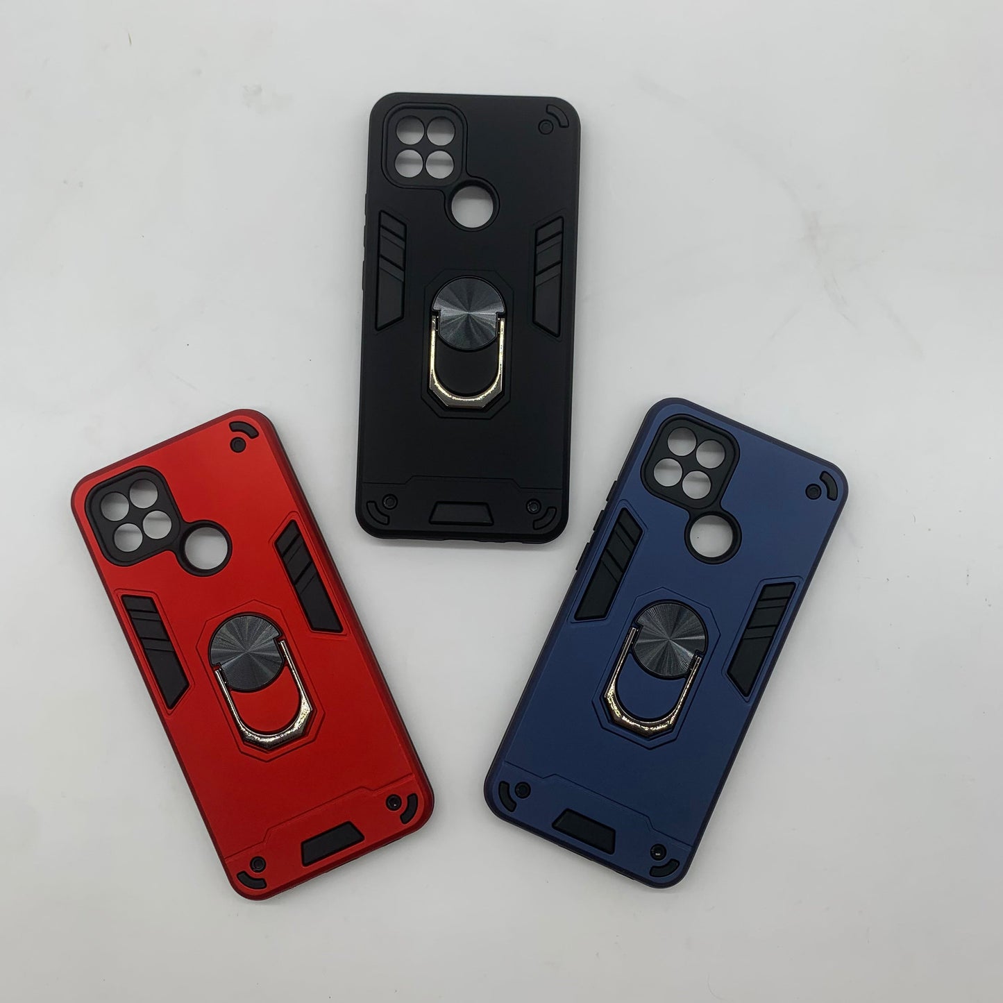 OPPO A15 Hard PC Case with Ring Holder - Shockproof Slim Cover