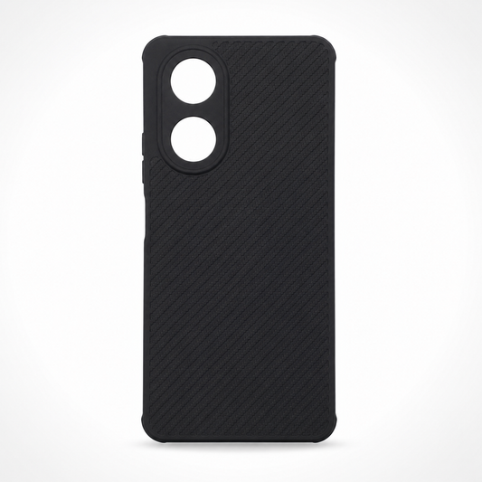 OPPO A58 Carbon Fiber texture Hard Rubber armour back cover shock-porof case