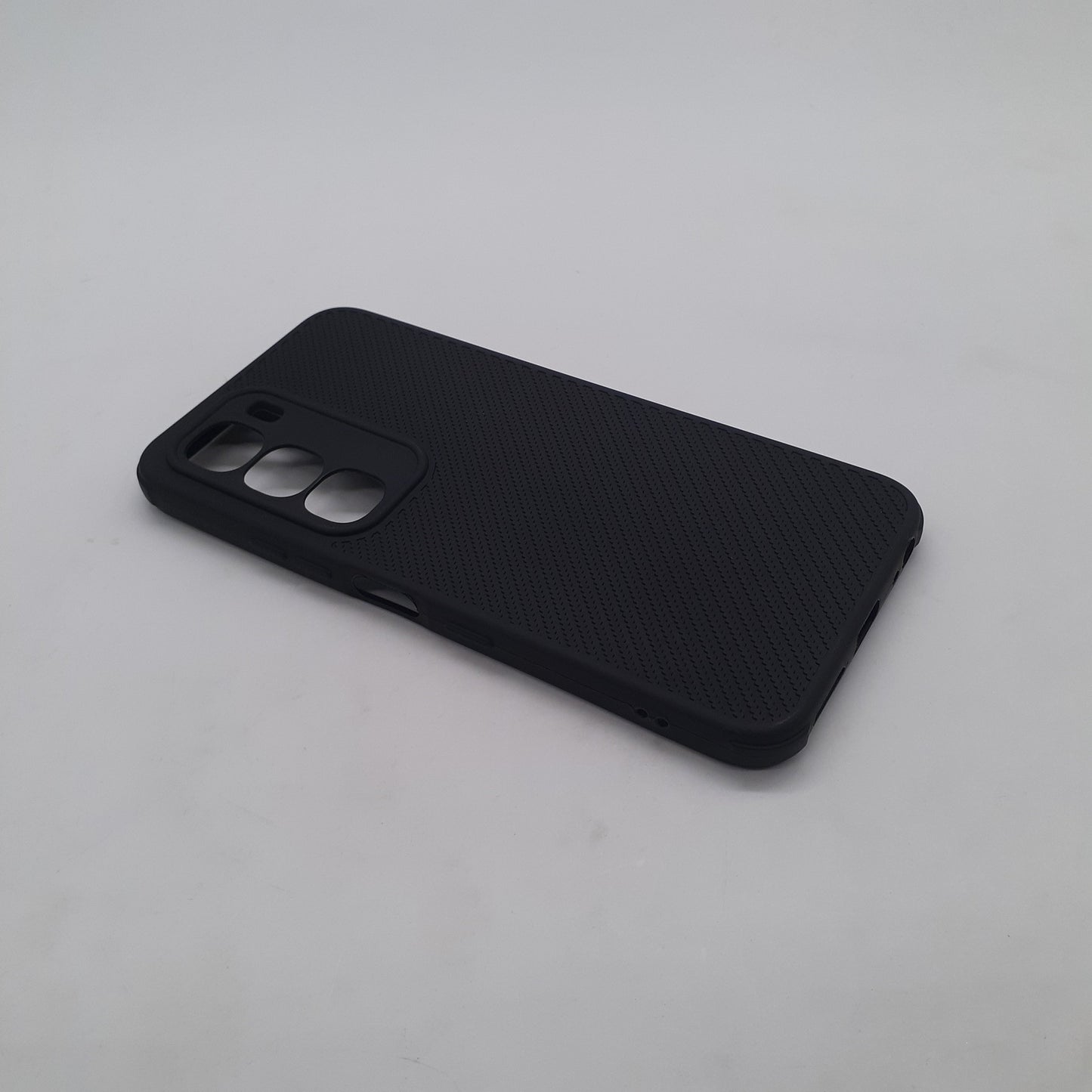 infinix Hot 60i Carbon Fiber texture Hard Rubber armour back cover shock-porof case