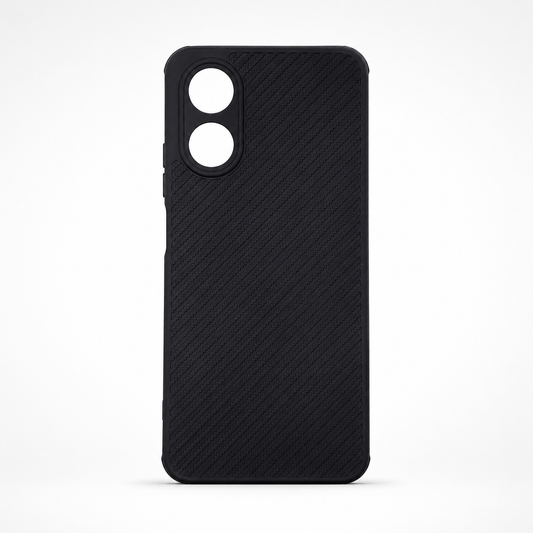 OPPO A17 Carbon Fiber texture Hard Rubber armour back cover shock-porof case