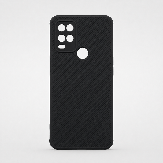 OPPO A54 Carbon Fiber texture Hard Rubber armour back cover shock-porof case