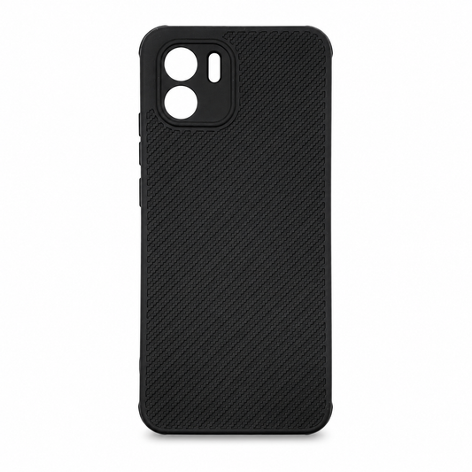 Redmi A1 Carbon Fiber texture Hard Rubber armour back cover shock-porof case