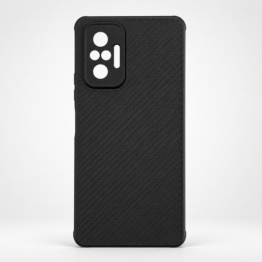 Redmi Note 10 Pro Carbon Fiber texture Hard Rubber armour back cover shock-porof case