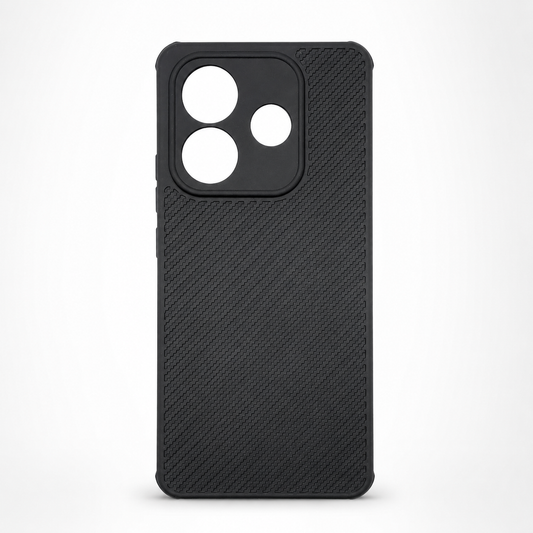 Redmi Note 14 5G Carbon Fiber texture Hard Rubber armour back cover shock-porof case