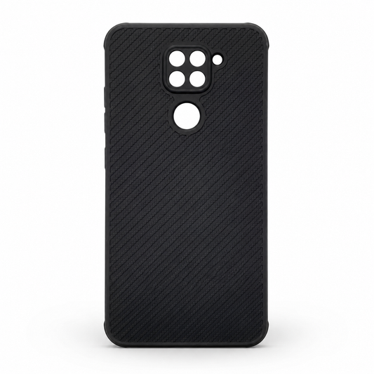 Redmi Note 9 Carbon Fiber texture Hard Rubber armour back cover shock-porof case