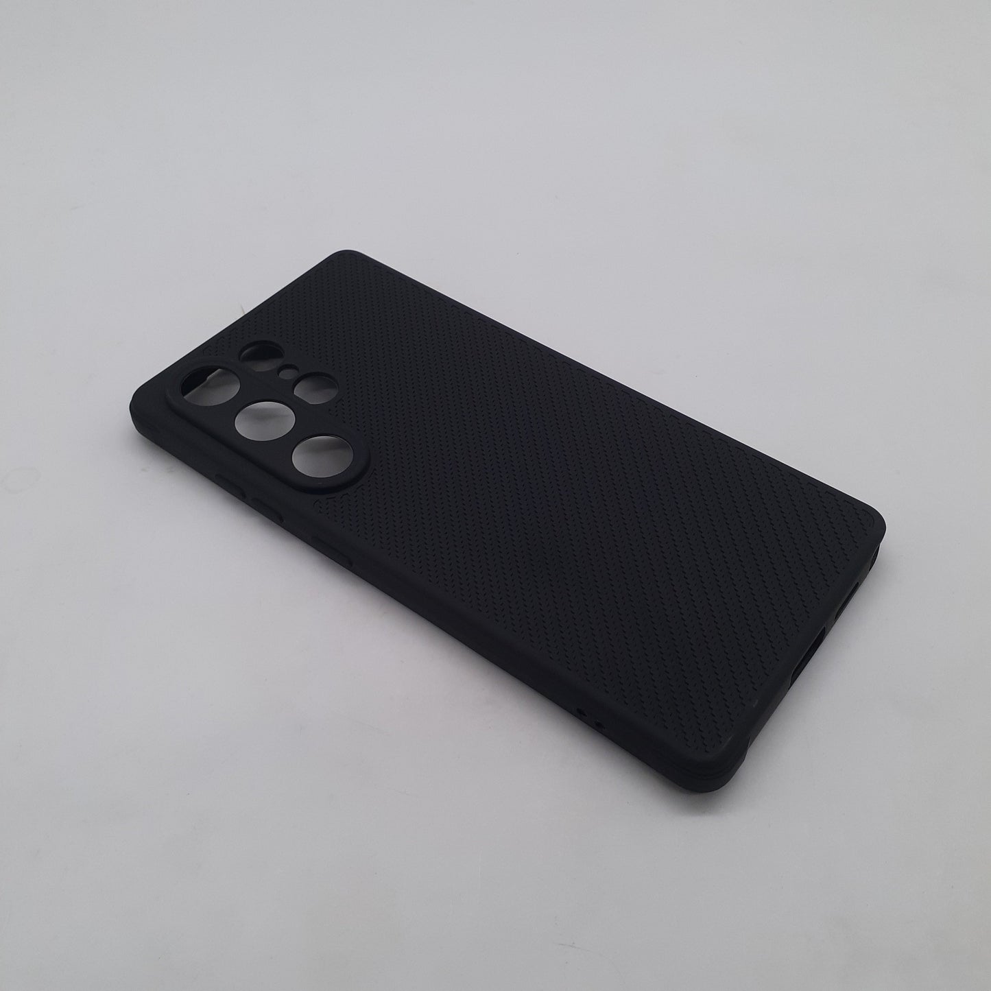 Samsung S25 Ultra Carbon Fiber texture Hard Rubber armour back cover shock-porof case