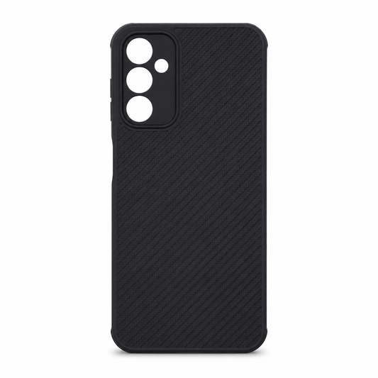 Samsung A14 Carbon Fiber texture Hard Rubber armour back cover shock-porof case