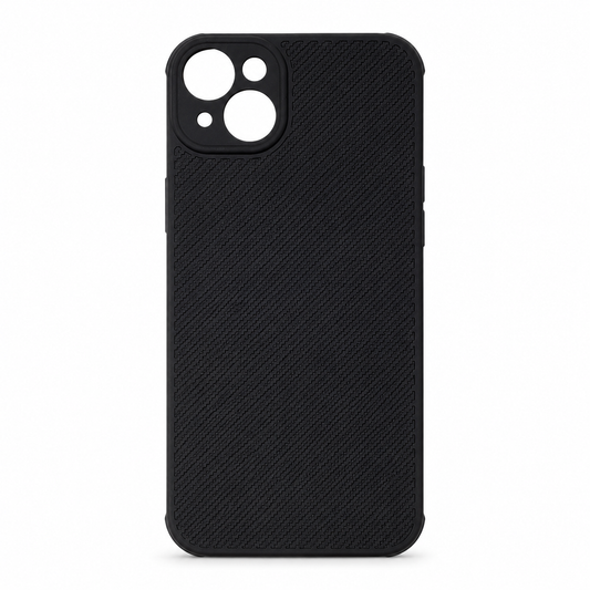 iPhone 14 Plus Carbon Fiber texture Hard Rubber armour back cover shock-porof case