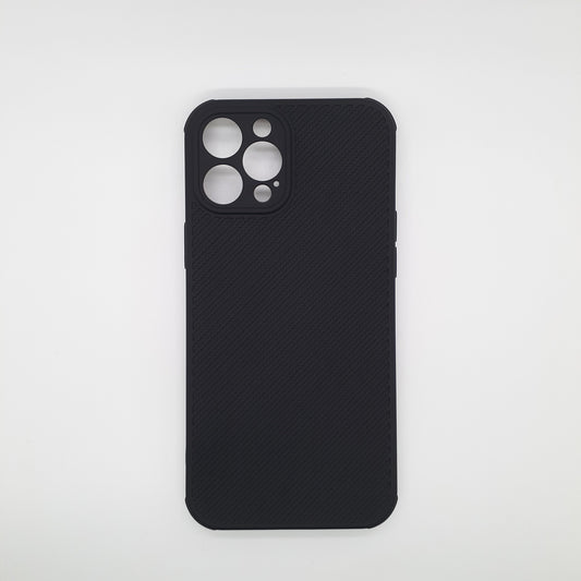 iPhone 12 Pro Max Carbon Fiber texture Hard Rubber armour back cover shock-porof case