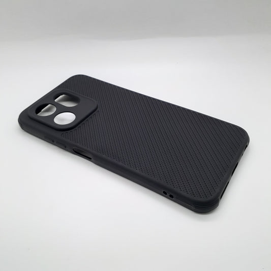 infinix Smart 9 Carbon Fiber texture Hard Rubber armour back cover shock-porof case