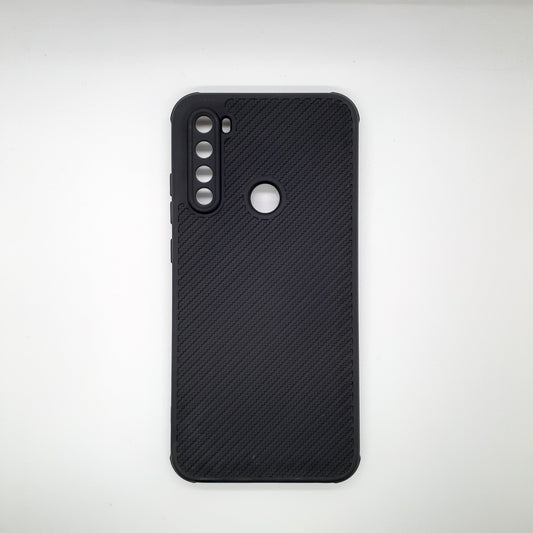 Redmi Note 8 Carbon Fiber texture Hard Rubber armour back cover shock-porof case