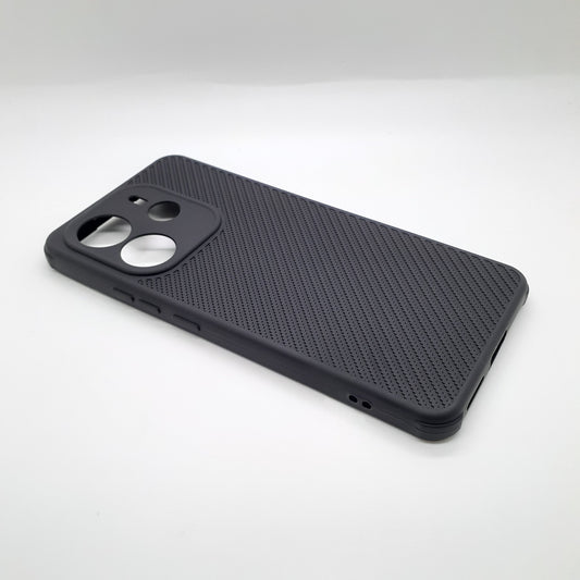 Redmi Note 14 Carbon Fiber texture Hard Rubber armour back cover shock-porof case