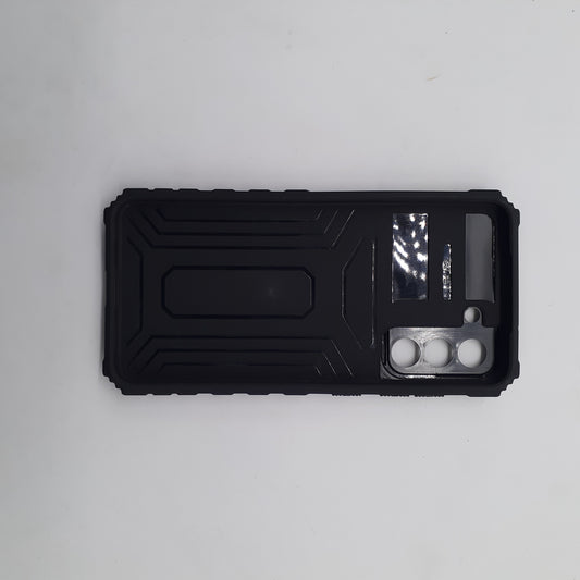 Samsung S21 FE Phone Case Heavy Duty Shockproof Slide Camera Lens Protector Built in Kickstand Ring Holder Black