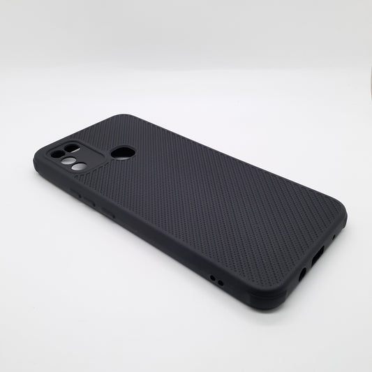 infinix Hot 10 Play Carbon Fiber texture Hard Rubber armour back cover shock-porof case