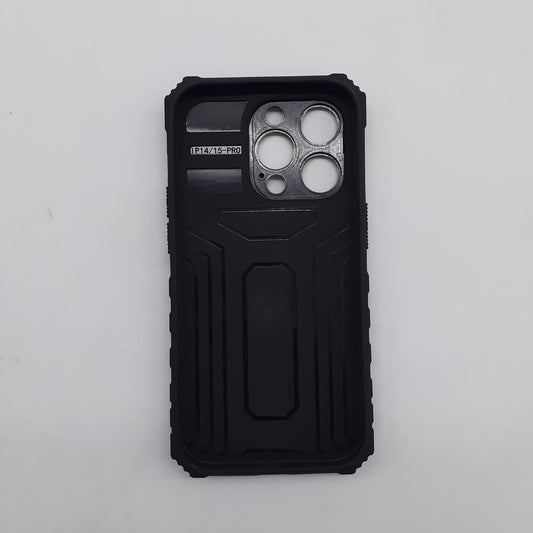 Heavy Duty iPhone 14 Pro Case Integrated Kickstand Sliding Camera Lens Cover Ultimate Protection
