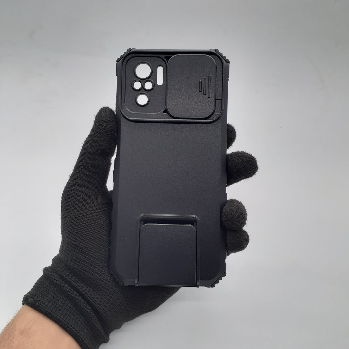 Redmi Note 10 Case Camera Slide Cover Built-in Kickstand Heavy Duty Shockproof Protective Enhanced Privacy Hands-Free Viewing