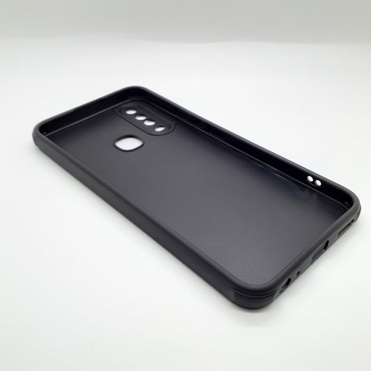 Vivo Y12 Carbon Fiber texture Hard Rubber armour back cover shock-porof case