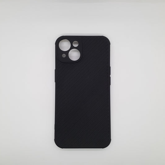 iPhone 14 Carbon Fiber texture Hard Rubber armour back cover shock-porof case