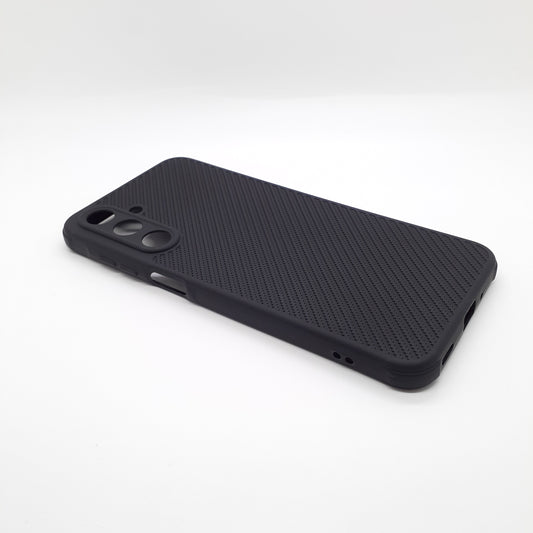 Samsung A16 Carbon Fiber texture Hard Rubber armour back cover shock-porof case