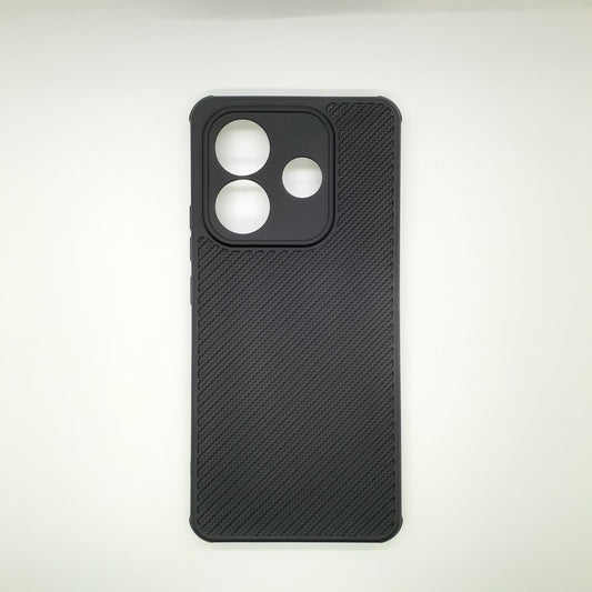 Redmi Note 14 5G Carbon Fiber texture Hard Rubber armour back cover shock-porof case