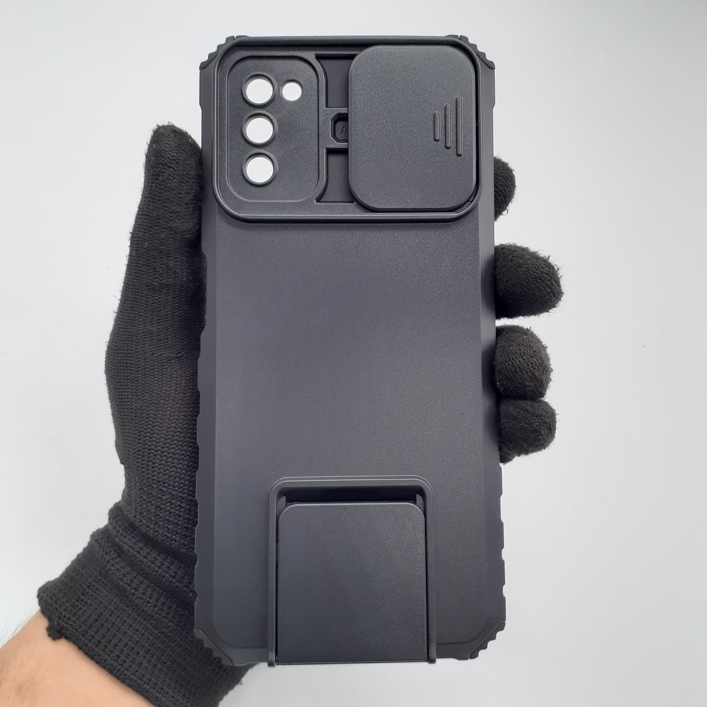 Samsung A03s Case Heavy Duty Shockproof Sliding Camera Cover Integrated Kickstand Built-in Stand