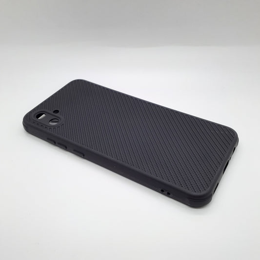 Samsung A04e Carbon Fiber texture Hard Rubber armour back cover shock-porof case