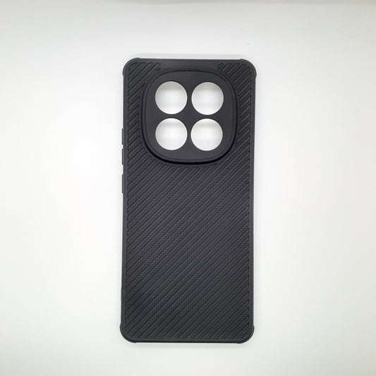 Redmi Note 14 Pro 5G Carbon Fiber texture Hard Rubber armour back cover shock-porof case