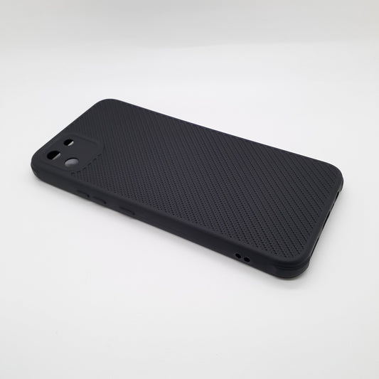 Realme C11 Carbon Fiber texture Hard Rubber armour back cover shock-porof case
