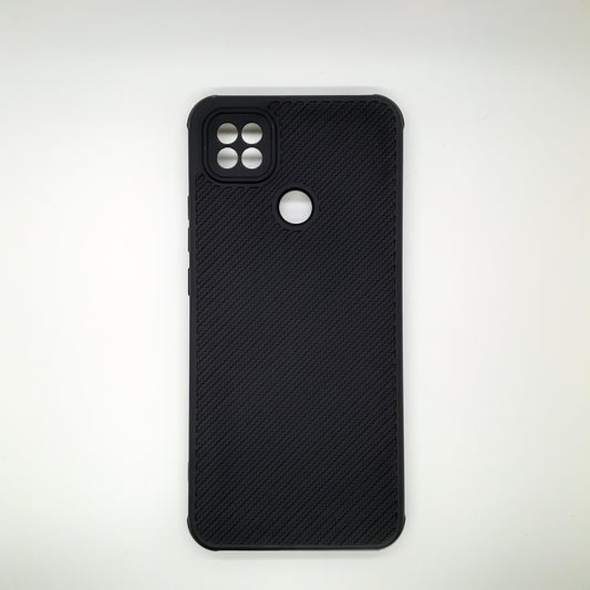 Redmi 9C Carbon Fiber texture Hard Rubber armour back cover shock-porof case