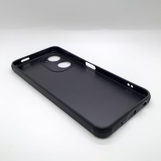 Vivo Y03 Carbon Fiber texture Hard Rubber armour back cover shock-porof case