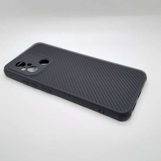 Redmi 12C Carbon Fiber texture Hard Rubber armour back cover shock-porof case