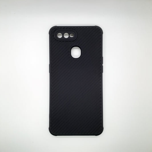 OPPO A5s Carbon Fiber texture Hard Rubber armour back cover shock-porof case